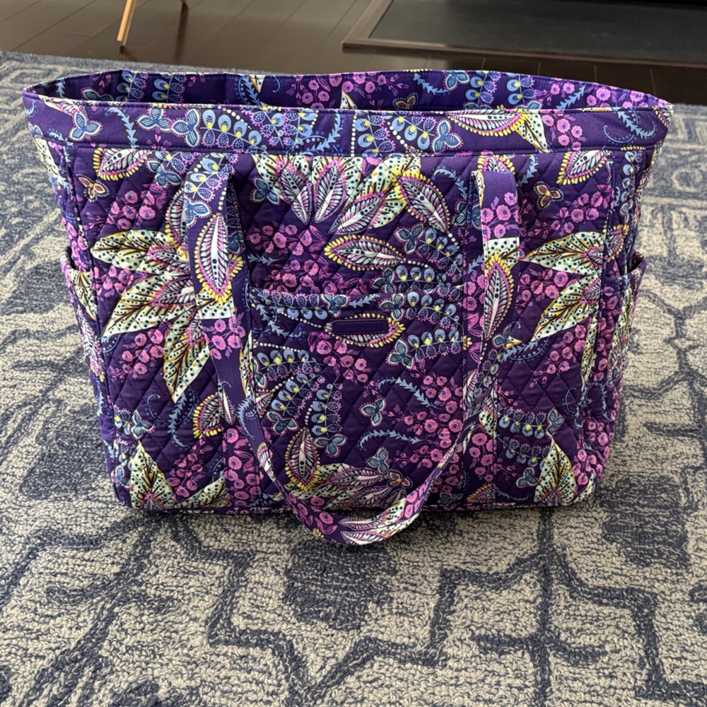 Vera Bradley Get Carried Away Purple Paisley Tote